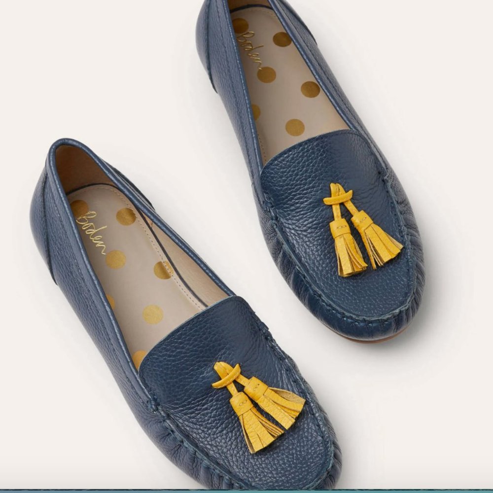 Melanie Moccasins - Navy Boden